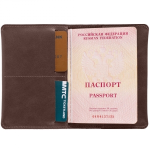 Обложка для паспорта Apache ver.2, темно-коричневая