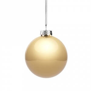 Елочный шар Finery Gloss, 8 см, глянцевый золотистый