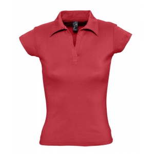 Рубашка поло женская без пуговиц PRETTY 220 красная, размер S