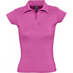 Рубашка поло женская без пуговиц Pretty 220 ярко-розовая, размер L