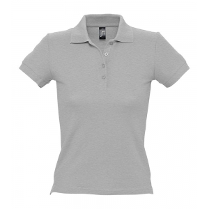 Рубашка поло женская People 210 серый меланж, размер S