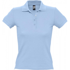 Рубашка поло женская People 210 голубая, размер L