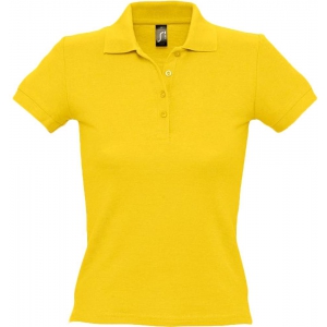Рубашка поло женская People 210 желтая, размер S