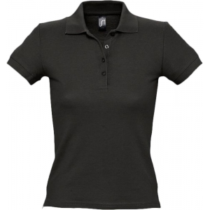 Рубашка поло женская People 210 черная, размер S