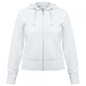 Толстовка женская Hooded Full Zip белая, размер XS