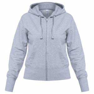 Толстовка женская Hooded Full Zip серый меланж, размер XL