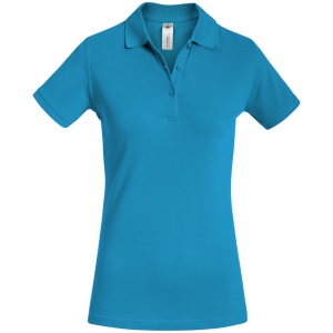 Рубашка поло женская Safran Timeless бирюзовая, размер XL