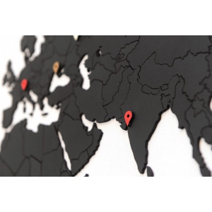 Деревянная карта мира World Map True Puzzle Small, черная