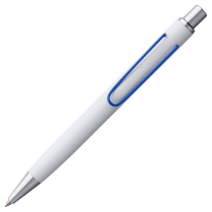 Ручка шариковая Clamp, белая с синим