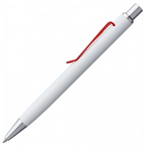 Ручка шариковая Clamp, белая с красным