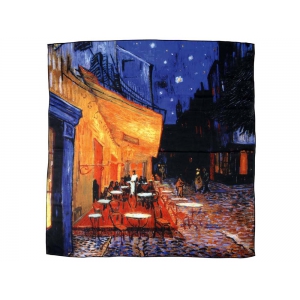 Набор: платок, складной зонт Ван Гог. Терраса кафе ночью, темно-синий/оранжевый