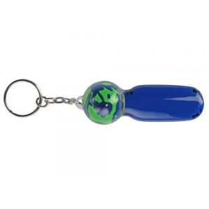 Брелок-фонарик с плавающей мини-фигурой Земной шар, синий/зеленый