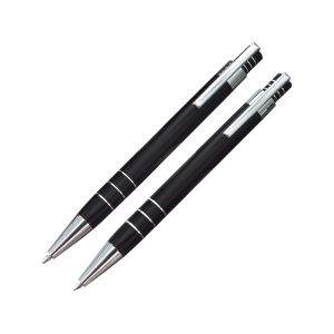 Набор Эльба: ручка шариковая, механический карандаш в футляре черный