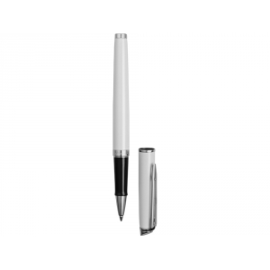 Ручка роллер Waterman Hemisphere White CТ F, белый/серебристый