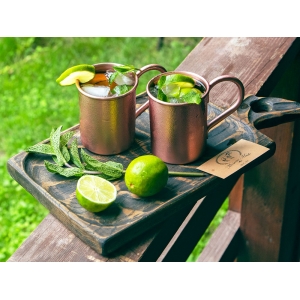 Набор кружек для коктейля с рецептом Moscow mule