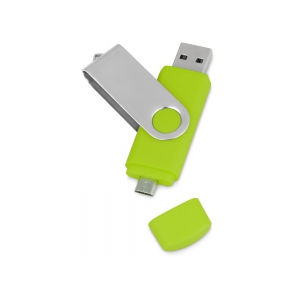 USB/micro USB-флешка 2.0 на 16 Гб Квебек OTG, зеленое яблоко