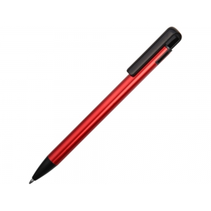 Ручка металлическая шариковая Loop, красный/черный