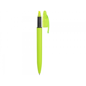 Ручка пластиковая шариковая Mark с хайлайтером, зеленое яблоко