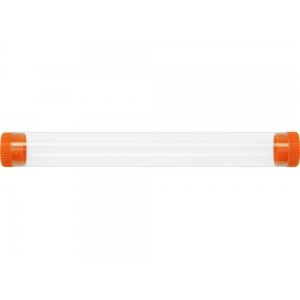Футляр-туба пластиковый для ручки Tube 2.0, прозрачный/оранжевый