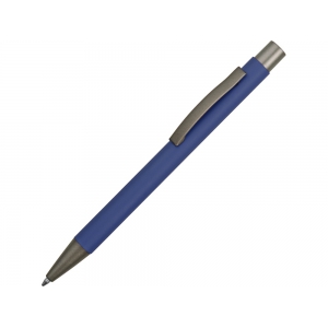 Ручка металлическая soft touch шариковая Tender, синий/серый