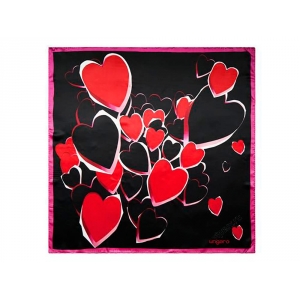 Набор Ungaro: брелок Сердце, платок шелковый, черный/красный