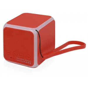 Портативная колонка Cube с подсветкой, красный