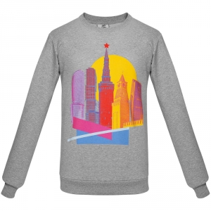 Толстовка Moscow State of Mind, серый меланж, размер XL