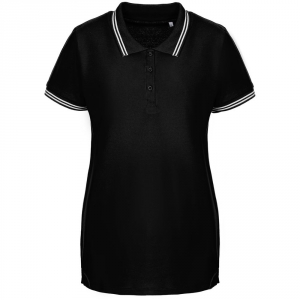 Рубашка поло женская Virma Stripes Lady, черная, размер L