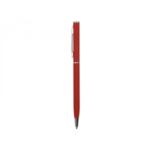 Ручка металлическая шариковая Атриум с покрытием софт-тач, красный