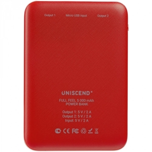 Внешний аккумулятор Uniscend Full Feel 5000 mAh, красный