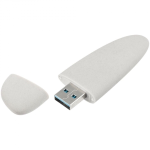 Флешка Pebble, светло-серая, USB 3.0, 16 Гб