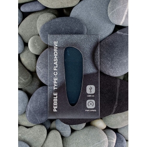 Флешка Pebble Type-C, USB 3.0, серо-синяя, 32 Гб