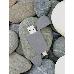 Флешка Pebble Type-C, USB 3.0, серая, 32 Гб