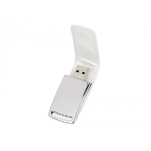 Флеш-карта USB 2.0 16 Gb с магнитным замком Vigo, белый/серебристый