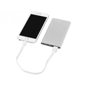 Портативное зарядное устройство Мун с 2-мя USB-портами, 4400 mAh, серебристый (Р)