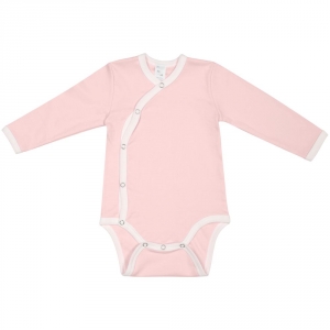 Боди детское Baby Prime, розовое с молочно-белым