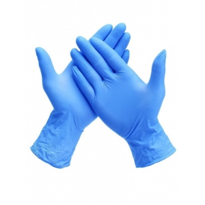 Перчатки нитриловые неопудренные голубые размер M 100шт