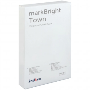 Аккумулятор с подсветкой markBright Town, 5000 мАч, синий