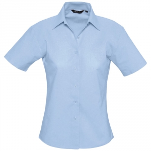 Рубашка женская с коротким рукавом Elite голубая, размер 3XL