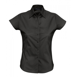 Рубашка женская с коротким рукавом Excess черная, размер XL