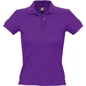 Рубашка поло женская People 210 темно-фиолетовая, размер XXL