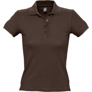 Рубашка поло женская People 210 шоколадно-коричневая, размер S