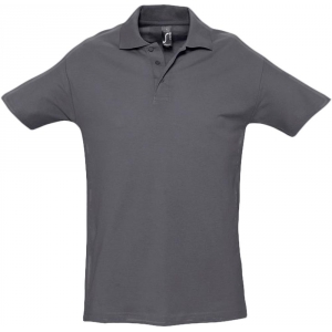 Рубашка поло мужская Spring 210 темно-серая, размер M
