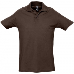 Рубашка поло мужская Spring 210 шоколадно-коричневая, размер S