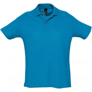 Рубашка поло мужская Summer 170 ярко-бирюзовая, размер S