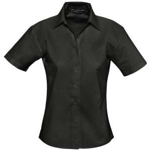 Рубашка женская с коротким рукавом Elite черная, размер XS
