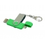 Флешка с  поворотным механизмом, c дополнительным разъемом Micro USB, 64 Гб, зеленый