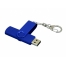 Флешка с поворотным механизмом, c дополнительным разъемом Micro USB, 16 Гб, синий
