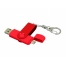 Флешка с поворотным механизмом, c дополнительным разъемом Micro USB, 16 Гб, красный