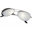 Солнечные очки Aviator с цветными зеркальными линзами, серебристый